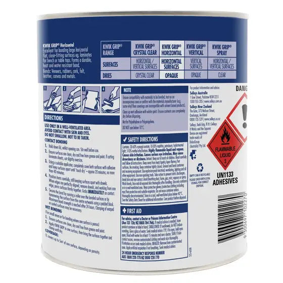 Selleys Kwik Grip Horizontal Contact Adhesive 1L