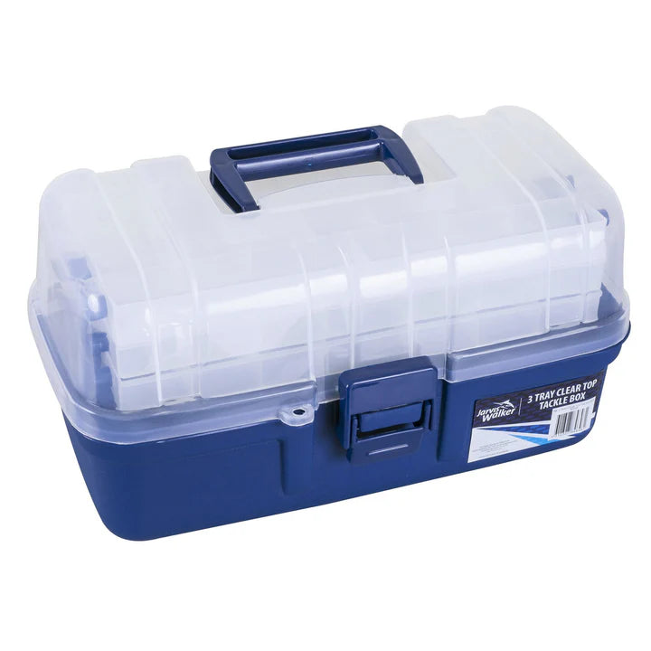 Jarvis Walker Clear Top Tackle Box 3 Tray Blue/Clear