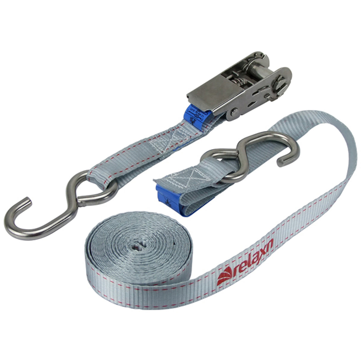 Relaxn Stainless Steel Tie Down Ratchet Strap Single 25mm x 5m - 400kg