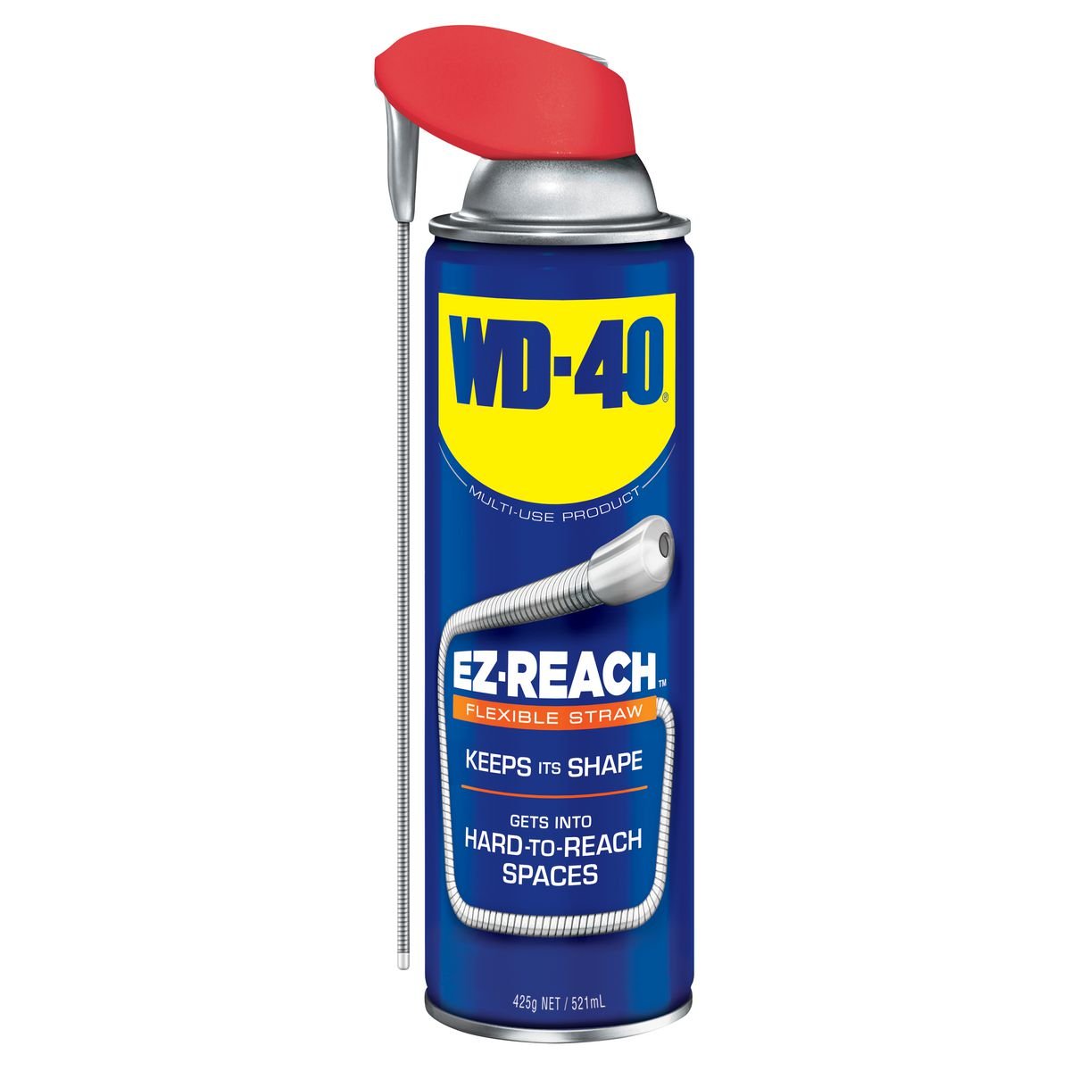 WD-40 Multi Purpose Lubricant Aerosol With Ez-Reach Flexible Straw 425g