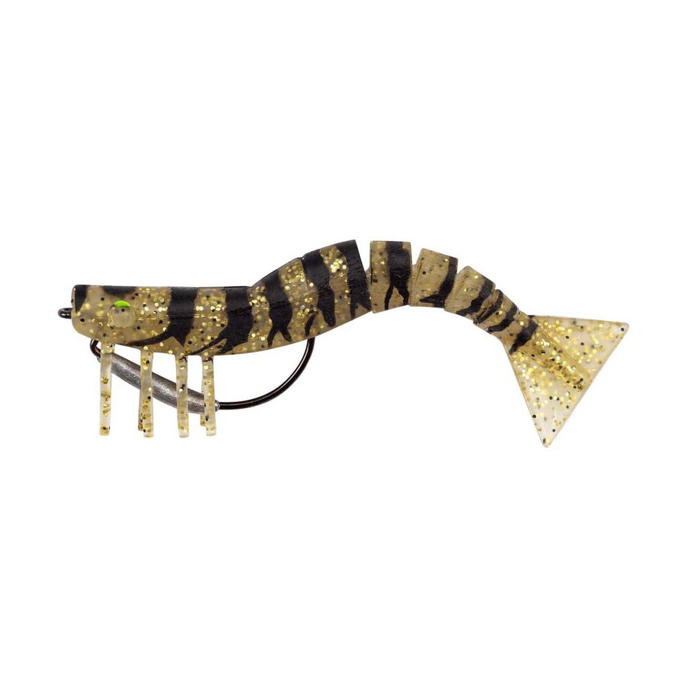 Samaki Live Shrimp 127mm Pre-Rigged Soft Plastic Lure Gold Glitter