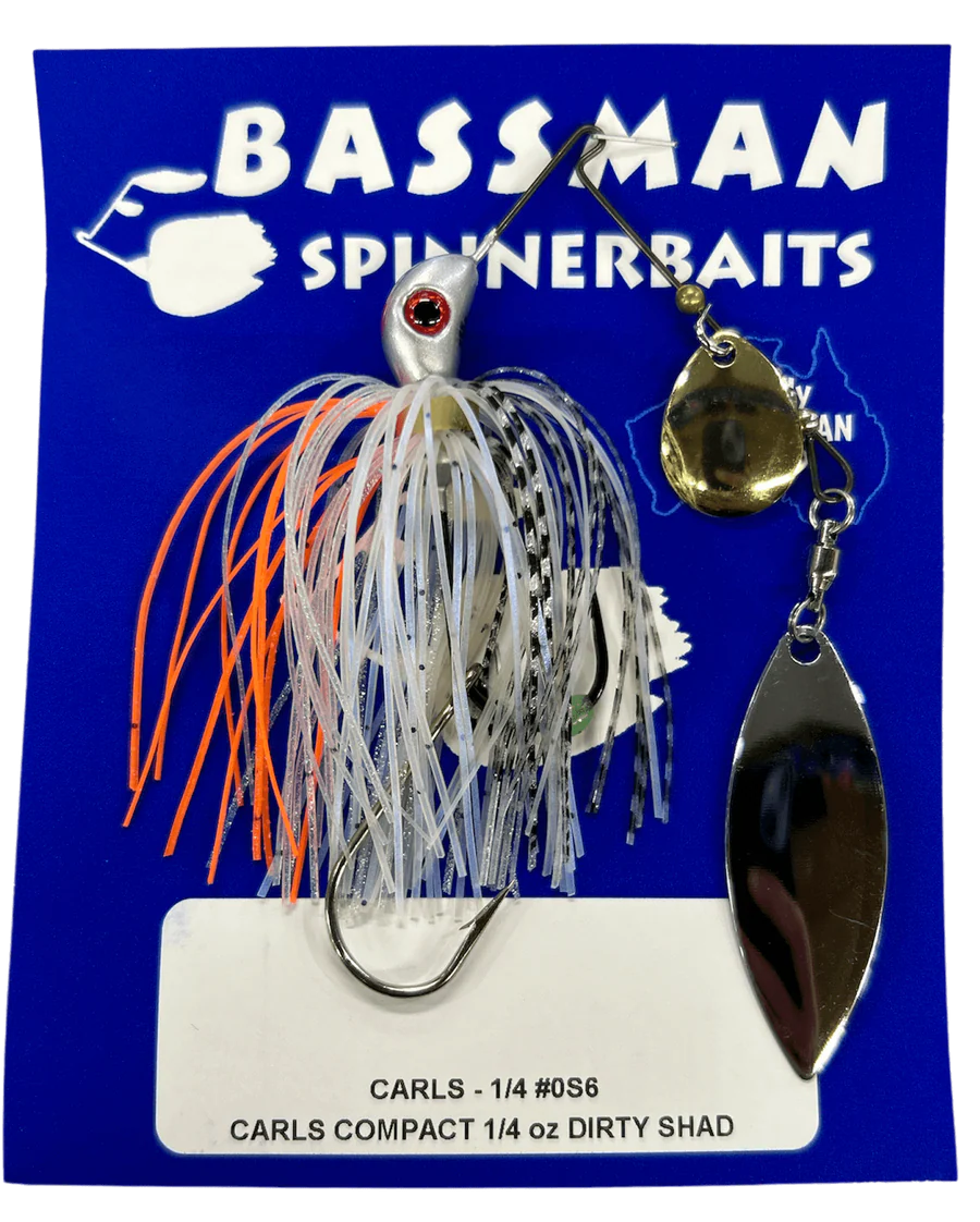 Bassman Carls Compact 1/4oz Spinnerbait Lure 0S6 - Dirty Shad