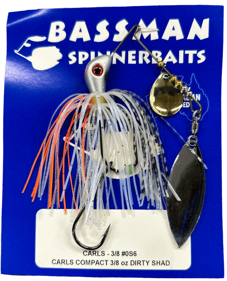 Bassman Carls Compact 3/8oz Spinnerbait Lure 0S6 - Dirty Shad