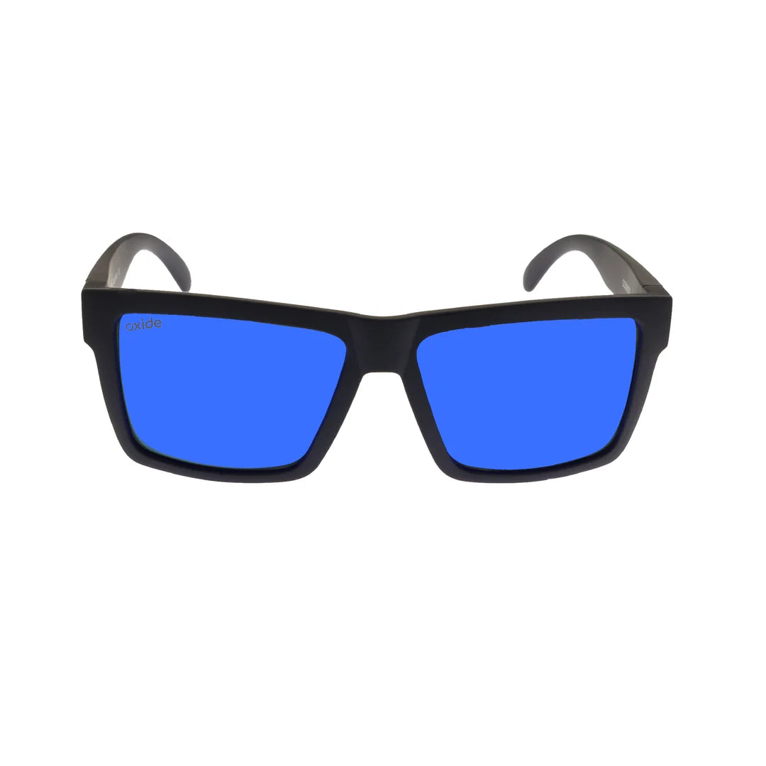 Oxide Cosmos Polarised Sunglasses Matt Black - Blue Mirror