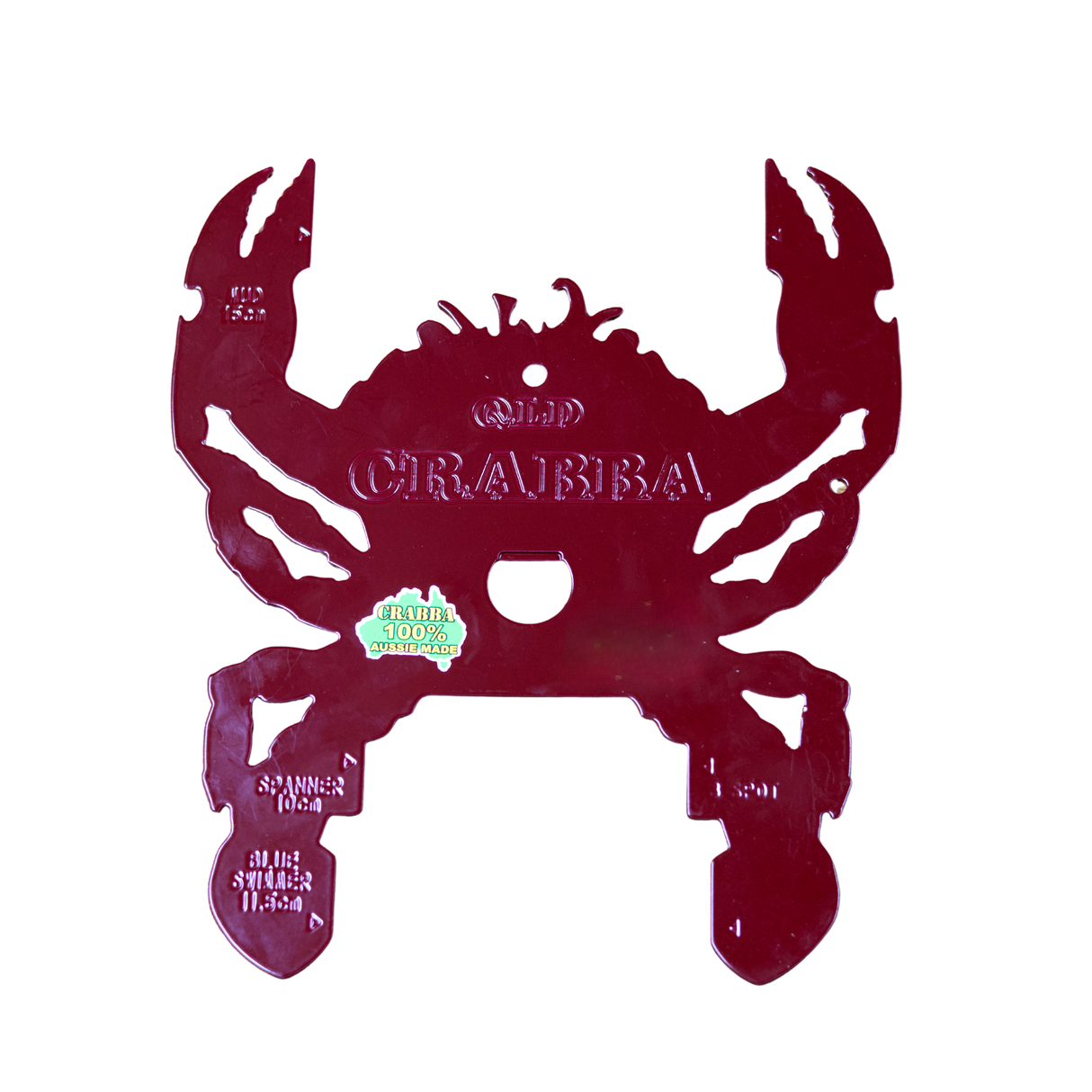 Crabba Crab Measuring Tool Maroon QLD