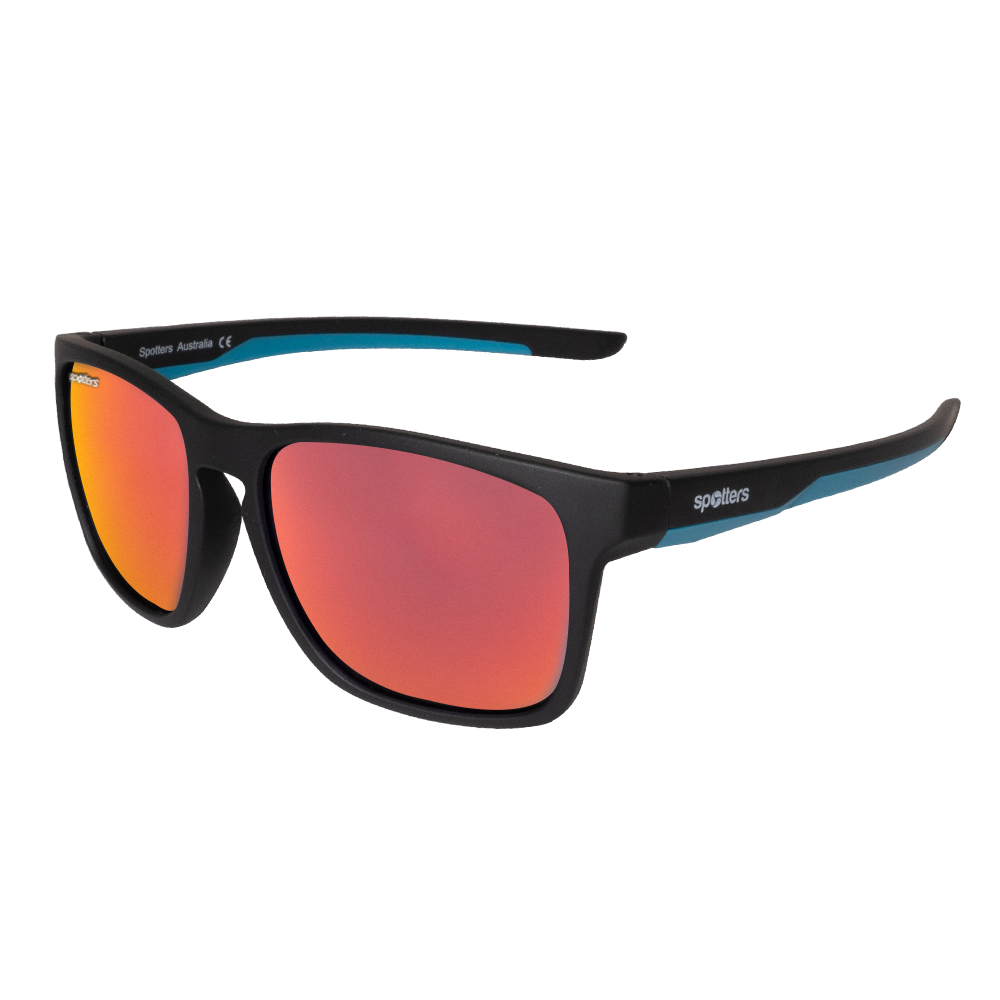 Spotters Premium Kids Dingo Polarised Sunglasses Matt Black - Red