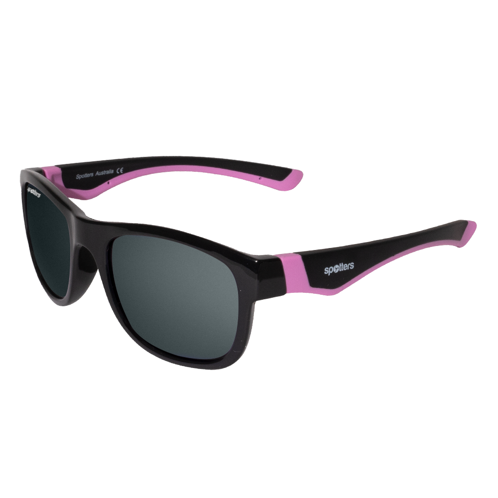 Spotters Premium Kids Emu Polarised Sunglasses Matt Black - Grey