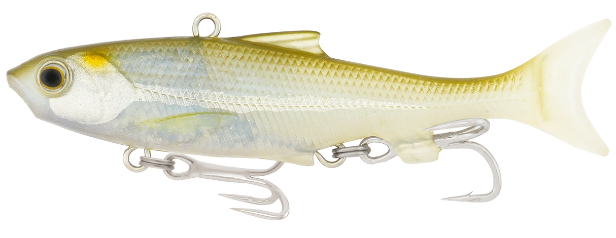 Samaki Vibelicious Thumper Tail 100mm 20g Soft Vibe Lure Ghost Shad