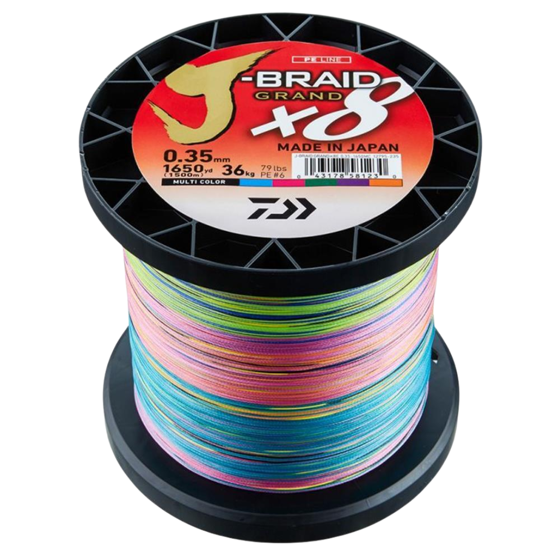 Daiwa J-Braid Grand X8 Braided Fishing Line 1500m Multi Colour