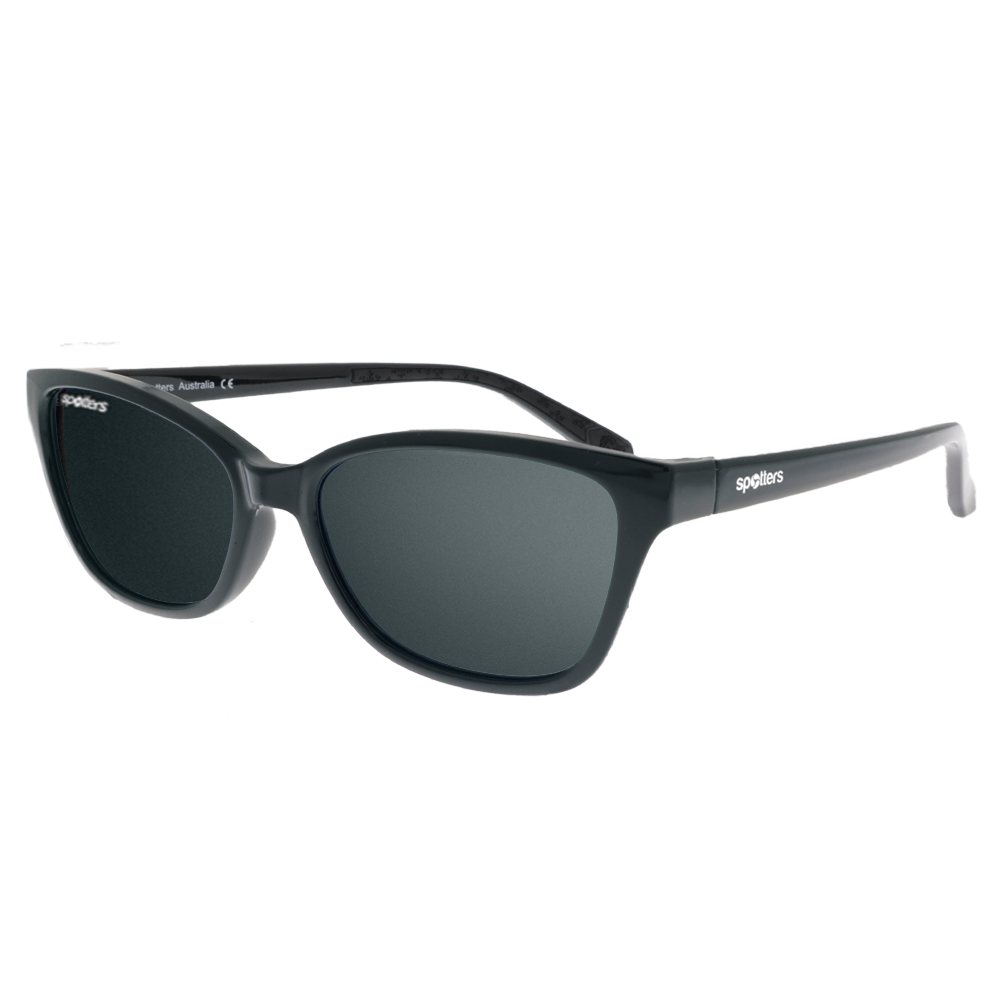 Spotters Premium Kids Possum Polarised Sunglasses Matt Black - Grey