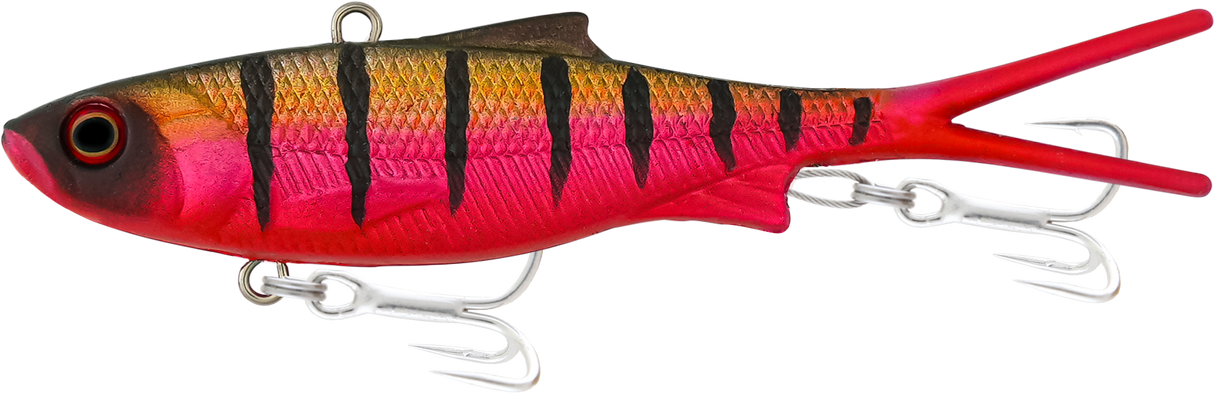 Samaki Vibelicious Fork Tail 100mm 20g Soft Vibe Lure Red Dog
