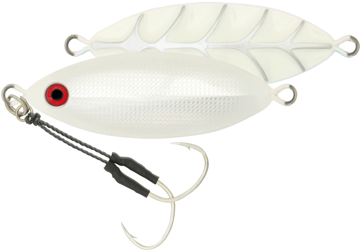 Samaki Ribcage Slow Fall 80g Metal Jig Lure Glow N Silver
