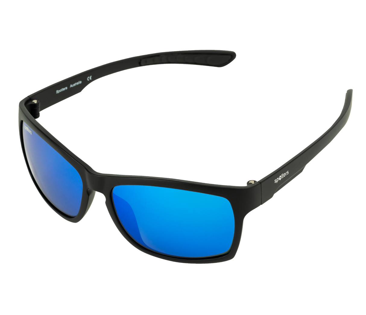 Spotters Savage Polarised Sunglasses Matt Black - Ice Blue