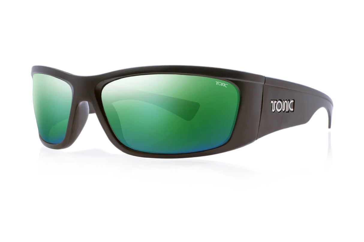 Tonic Shimmer Polarised Sunglasses Matte Black - Green Mirror HD