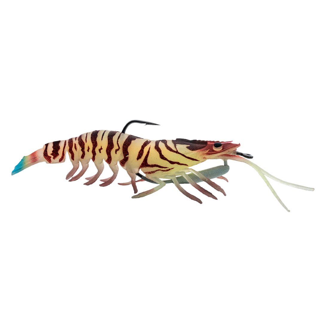Chasebaits Flick Prawn 95mm 4g Soft Plastic Lure Tiger Prawn