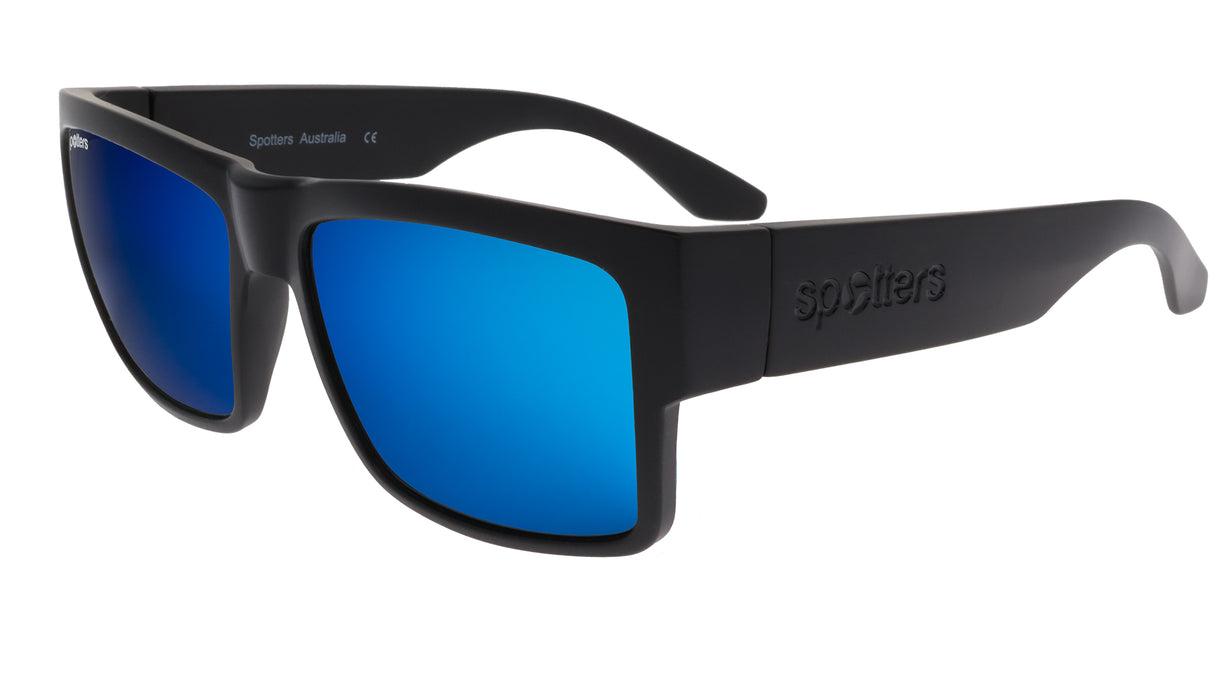 Spotters Striker Polarised Sunglasses Matt Black - Ice