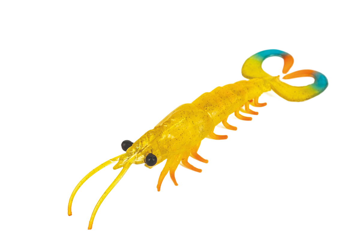 Molix Twin Tail Prawn 5in Soft Plastic Lure Banana Prawn