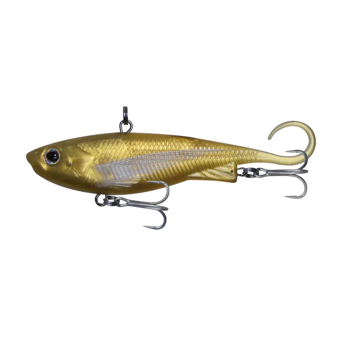 Zerek Fish Trap 95mm 23g Soft Vibe Lure Golden White Fin