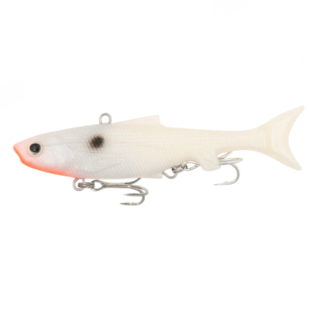 Samaki Vibelicious Thumper Tail 100mm 20g Soft Vibe Lure Pearl White