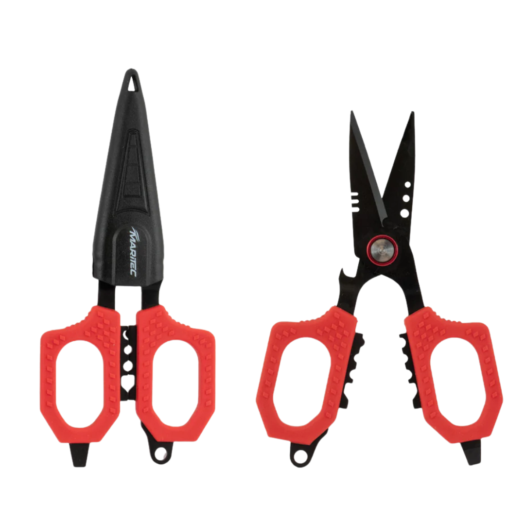 Maritec Braid Scissors With Sheath Red