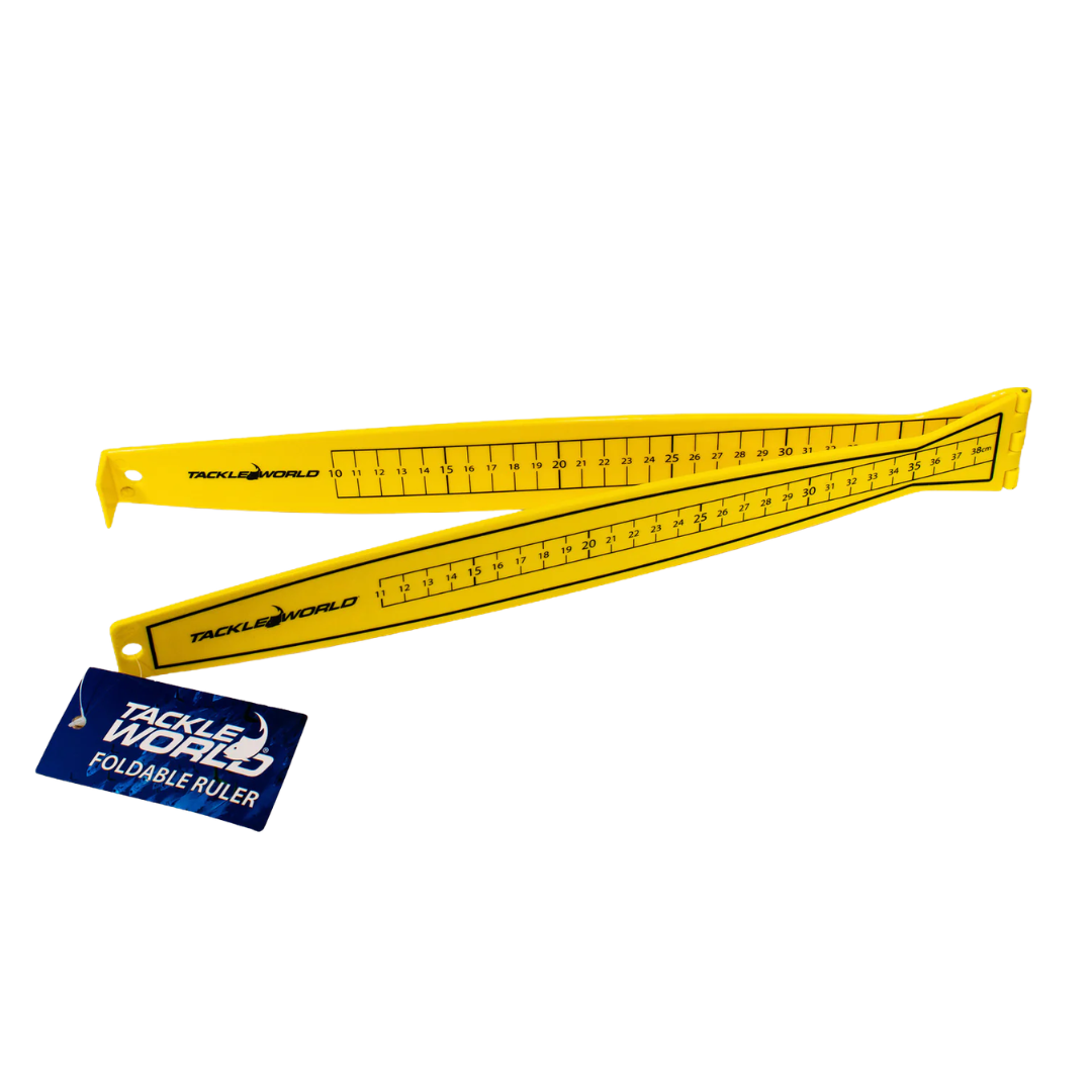 Tackle World Plastic Foldable Fish Measure Ruler Yellow