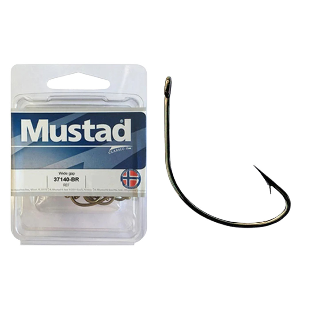 Mustad 37140-BR Wide Gap Hooks Bulk Pack