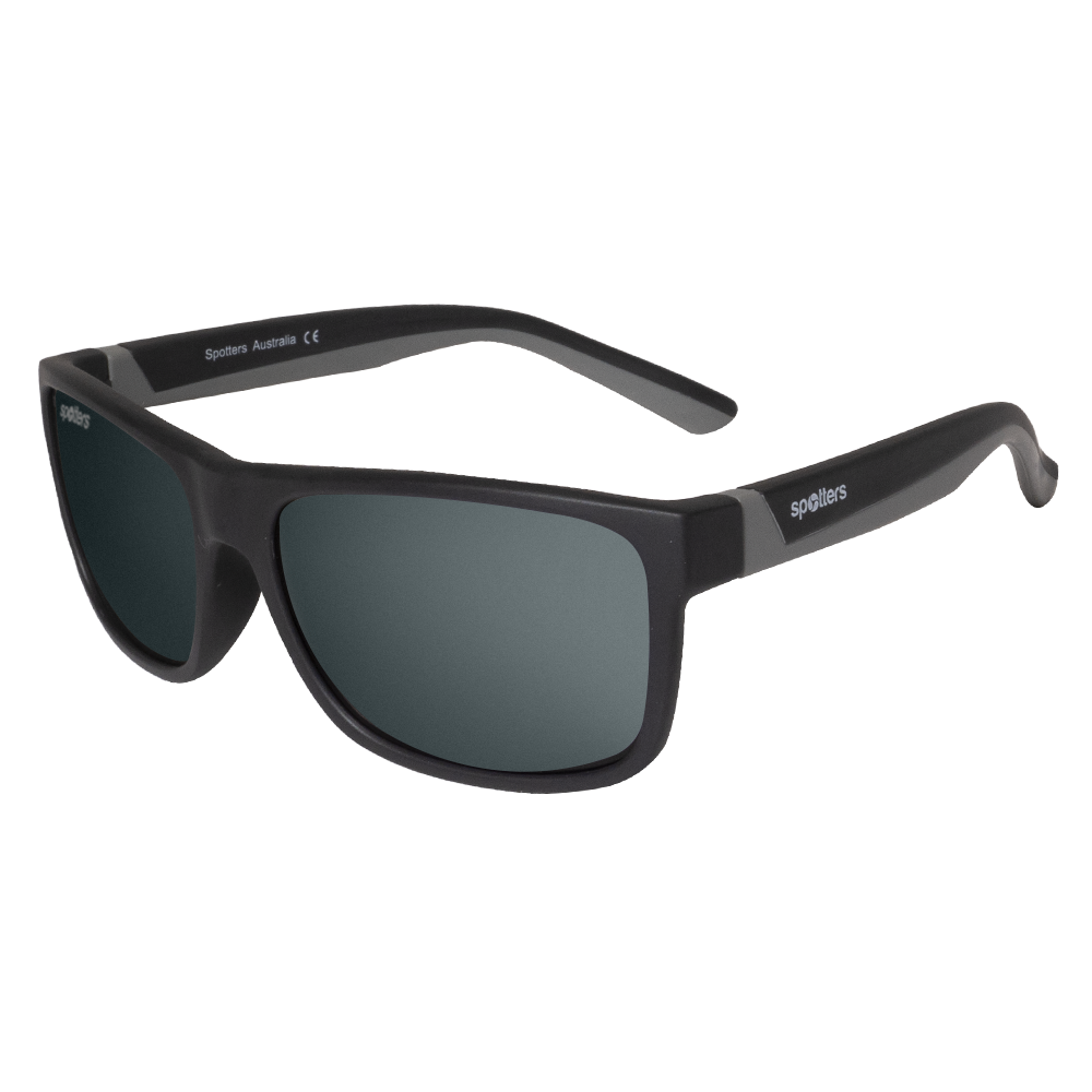 Spotters Premium Kids Wombat Polarised Sunglasses Matt Black - Grey