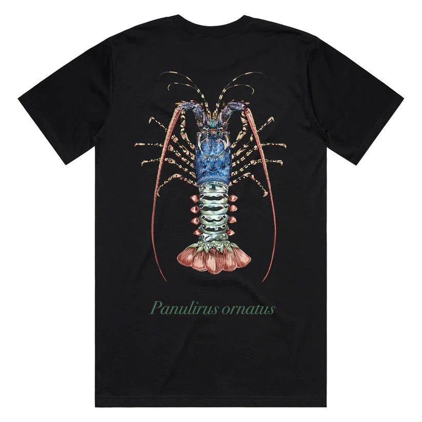 Reef Lagoon T-Shirt Ornate Crayfish Tee Black