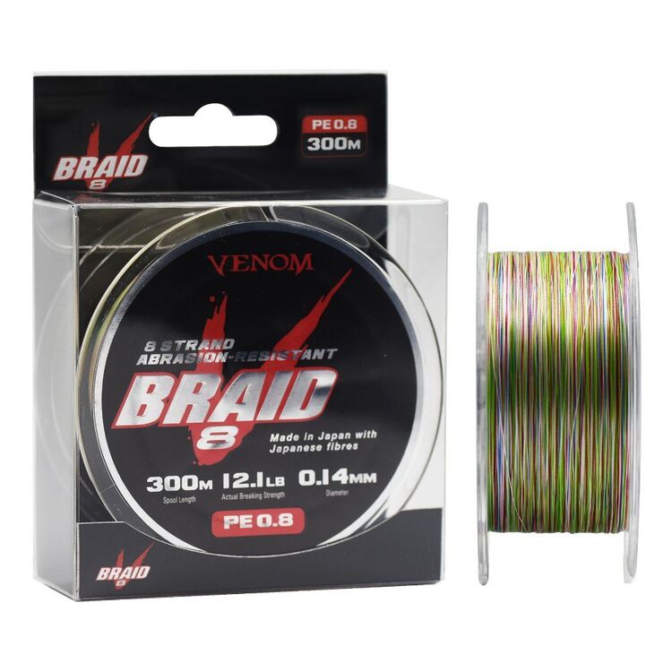 Venom V-Braid X8 Braided Fishing Line 300m Multi Colour