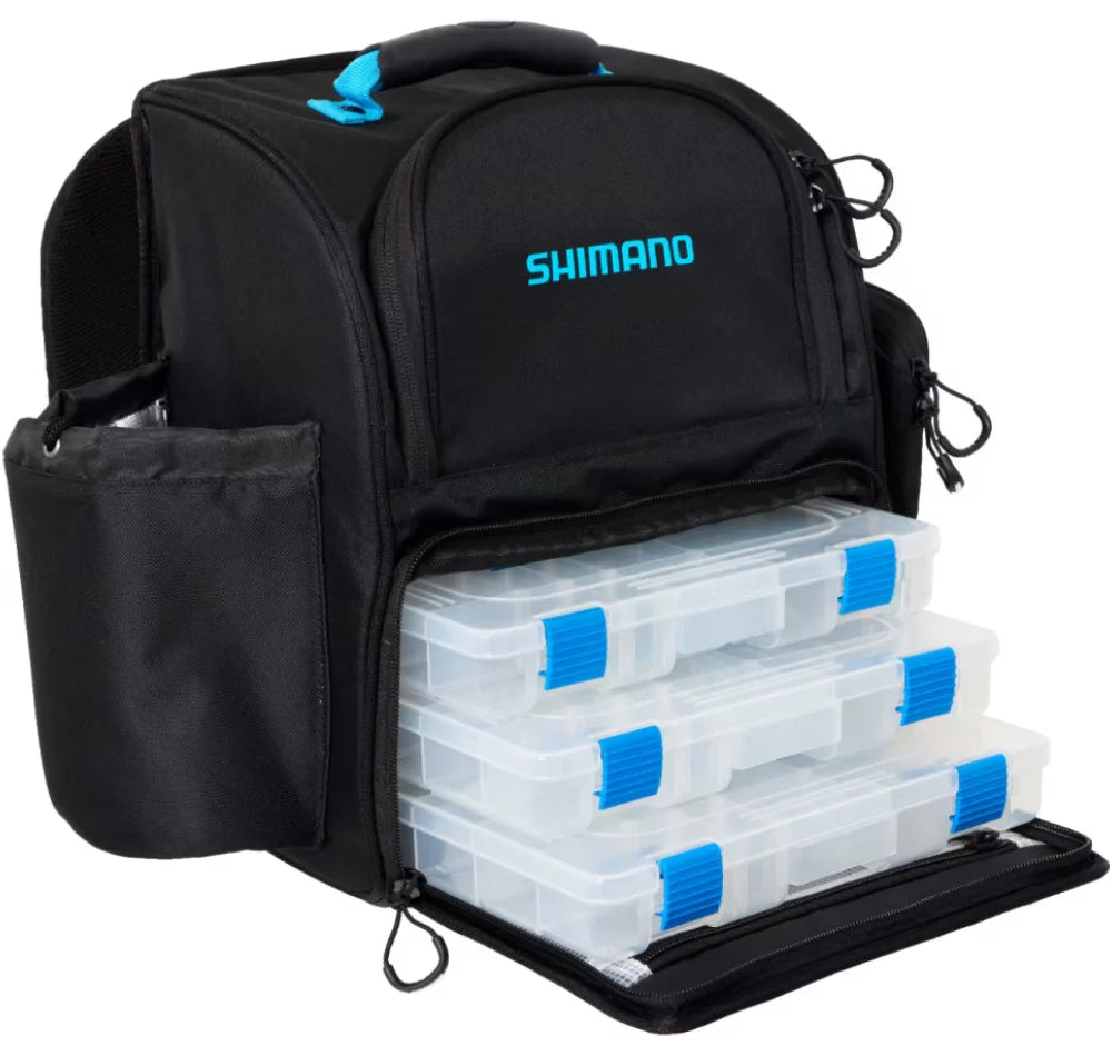 Shimano Backpack With Tackle Boxes Black/Blue