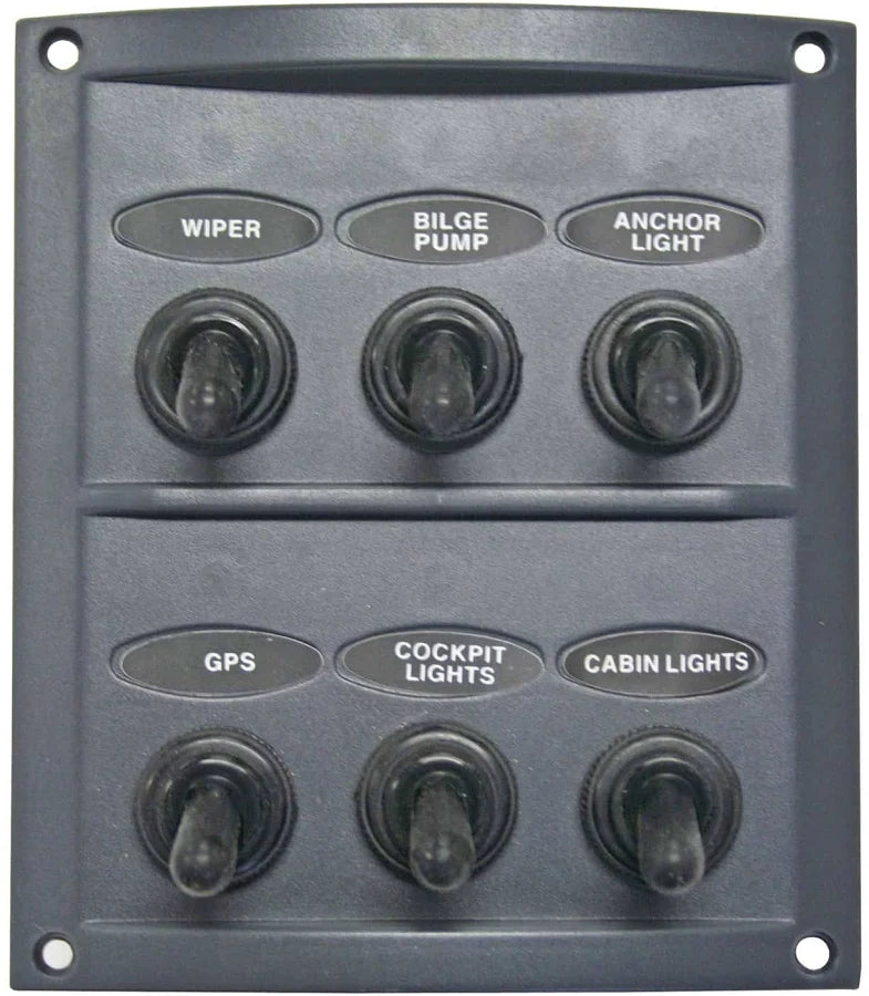 Water Resistant 6 Gang Deluxe Switch Panel