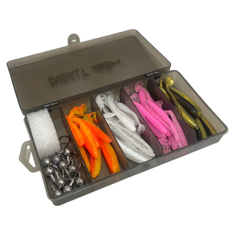 Insalt Softcore Soft Plastic Lure Kit - 51pk Multi Colour