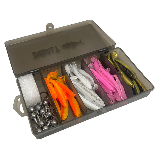 Insalt Softcore Soft Plastic Lure Kit - 51pk Multi Colour
