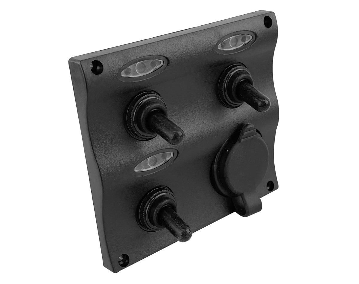 Easterner Water Resistant 3 Gang Switch Panel With Power Socket