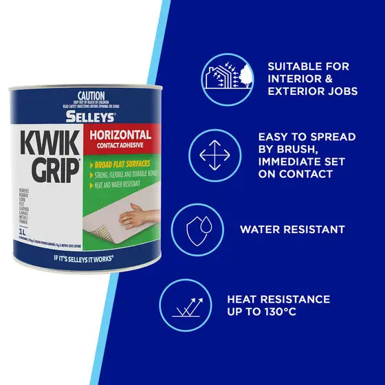 Selleys Kwik Grip Horizontal Contact Adhesive 1L