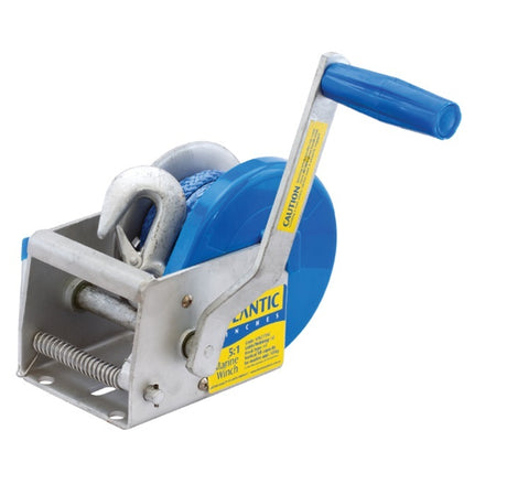 Atlantic Marine Trailer Winch With Dyneema Rope 725kg 5:1 5mm X 6m With Snap Hook