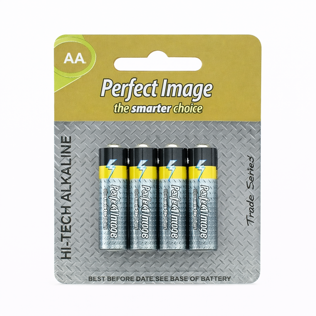 Perfect Image Extra Heavy Duty Hi-Tech Alkaline Batteries AA 4pk