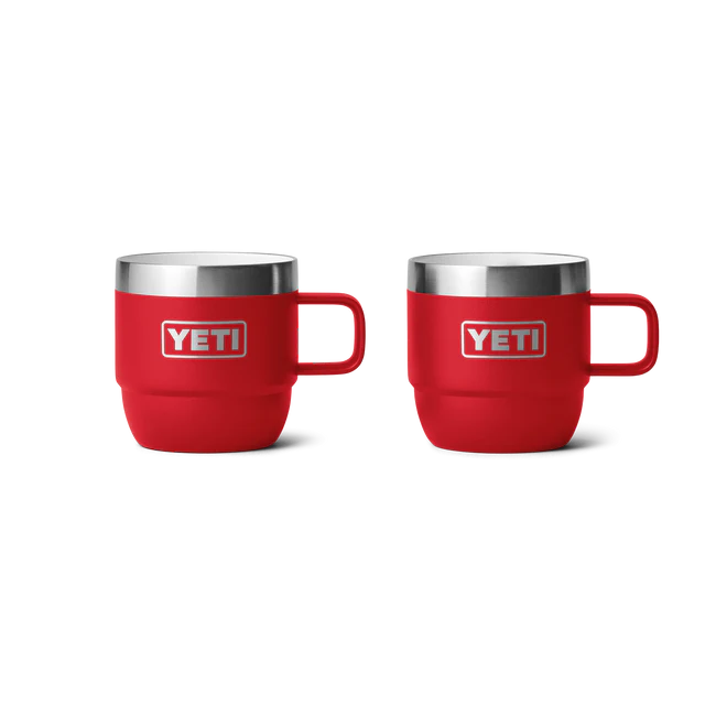 Yeti Rambler 6oz (177ml) Stackable Espresso Mug 2pk Rescue Red