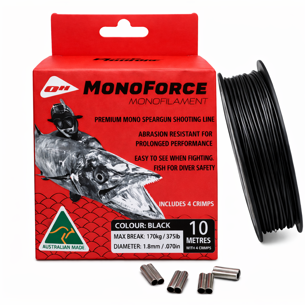 Ocean Hunter Monoforce Monofilament With 4 Crimps 1.8mm 10m Black