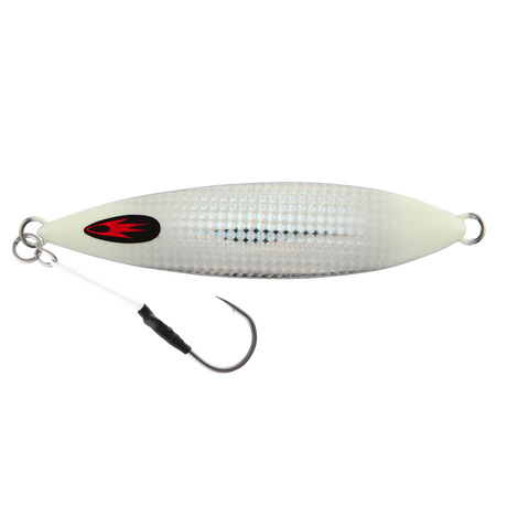 Samaki Ribcage 80g Metal Jig Lure Glow N Silver