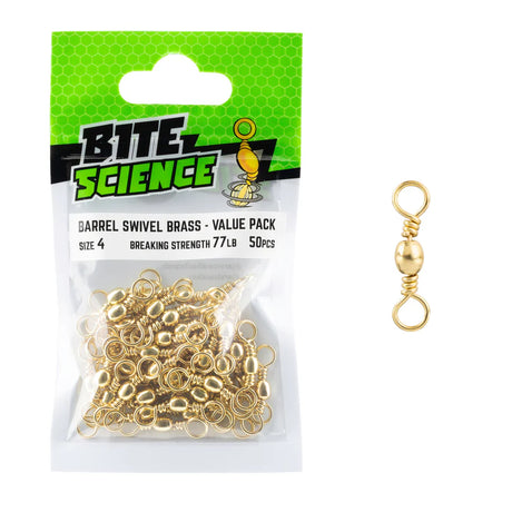 Bite Science Brass Barrel Swivels Value Pack