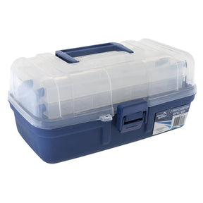 Jarvis Walker Clear Top Tackle Box 2 Tray Blue/Clear