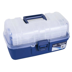 Jarvis Walker Clear Top Tackle Box 3 Tray Blue/Clear