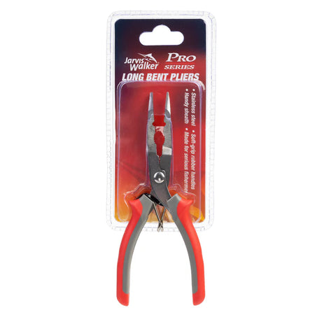 Jarvis Walker Pro Series Stainless Steel 6in Long Bent Nose Pliers Red