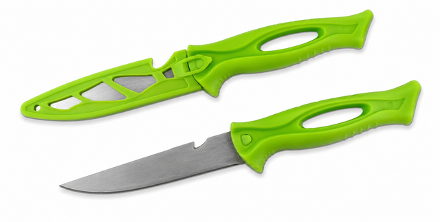 Maritec 4in Bait Knife With Sheath Green