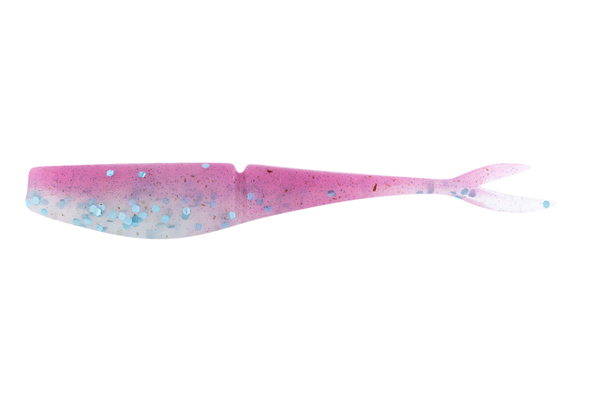 Daiwa Bait Junkie Jerk Shad 5in Soft Plastic Lure Pinky Snapper Glow