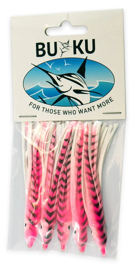 Buku Octopus 3.5in Skirted Lure Red Pink Black White