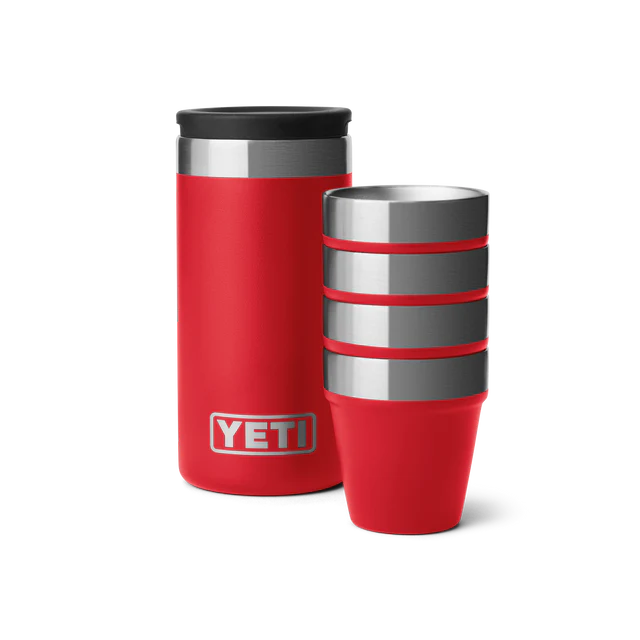 Yeti Shot Glasses With Carrying Case Rescue Red