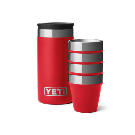 Yeti Shot Glasses With Carrying Case Rescue Red