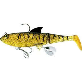 Molix Shad 100mm Soft Plastic Swimbait Lure Black Gold Tiger